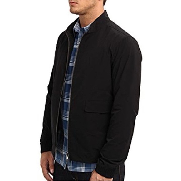 Theory Zip-Front Bomber Jacket Black Nylon - Picture 1 of 13